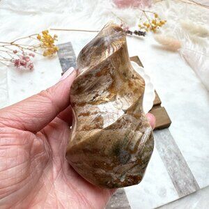 Gorgeous Ocean Jasper Flame Carving